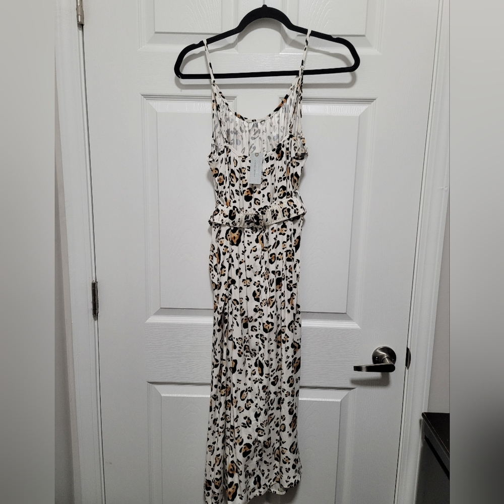 Corey Lynn Calter Arabella Midi Sundress Leopard Print Sleeveless Spaghetti Stra - Picture 2 of 10